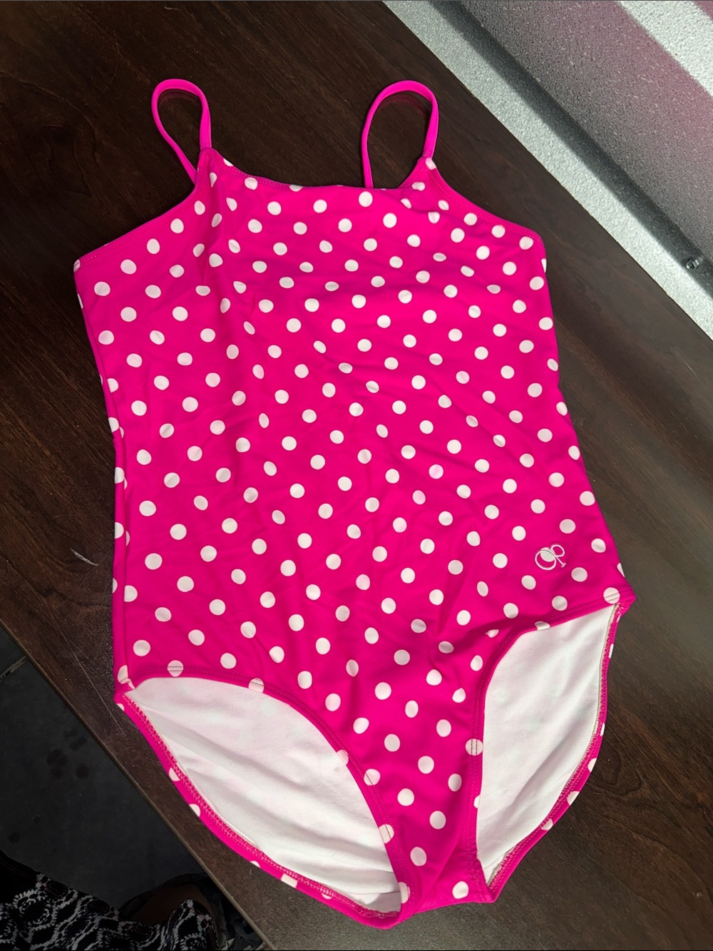 OP Bright Pink Polka Dot One-Piece Swimsuit